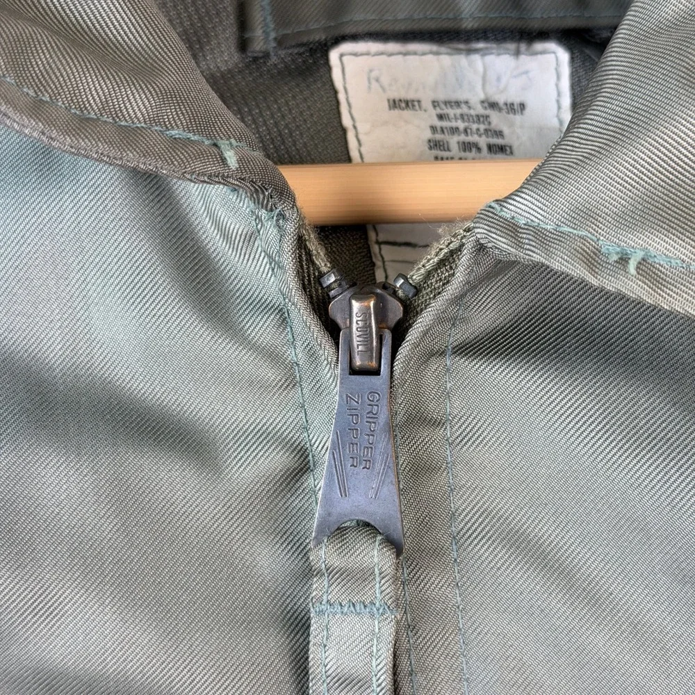VTG 80s Alpha Industries CWU-36/P Flyers Jacket Mens Large Military Bomber Green